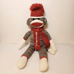 Creature Comforts Plush Toys brown white and red sock monkey children plush toy